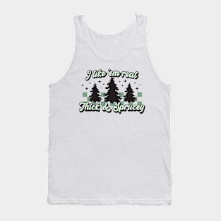 Retro I like Em' Real Thick & Sprucey Christmas Gifts Women Tank Top